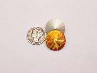 SWAROVSKI 1122 MYSTIC AMBER FOILED 18MM RIVOLI STONE  