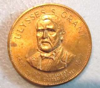 ULYSSES S GRANT 18th UNITED STATES PRESIDENT COPPER COIN TOKEN #PC2 