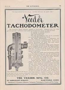 1907 Veeder Mfg Co Hartford CT Ad Veeder Tachodometer Scientist Speed 