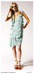 NWT Anthropologie YOANA BARASCHI Hummingbird Print Ruffled Dress Size 
