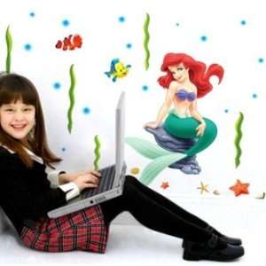  Hotwall Stickers Decals Kid Baby Room Cartoon Mermaid 