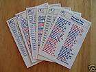 Lot of 6 Diff pocket Schedule Roster Cards Tampa Bay Bu