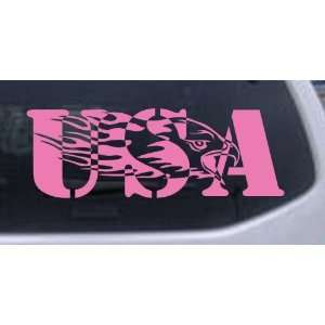 Pink 28in X 9.9in    Flaming Eagle Head USA Car Window Wall Laptop 