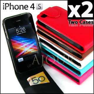   4S 4 4G Leather Flip Case Cover Colourful Card Slot mbs A056  