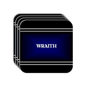 Personal Name Gift   WRAITH Set of 4 Mini Mousepad Coasters (black 