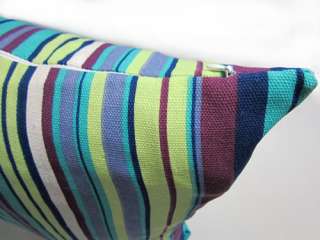 EA97 Blue Yellow Red Stripe Linen Cushion/Pillow/Throw Cover*Custom 