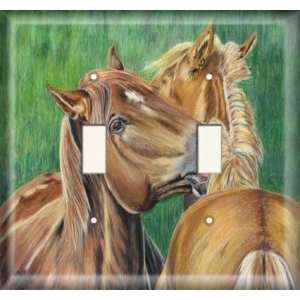    Double Switch Plate OVERSIZE   Horse Grooming