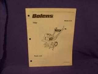 BOLENS TILLER PARTS LIST MODEL 2152  