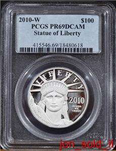 2010 Platinum 1oz Proof $100 Eagle Coin PCGS PR69  