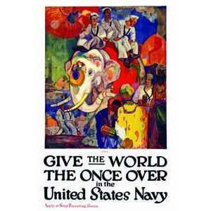 Give the world the once over in the United States Navy   12x18 Framed 
