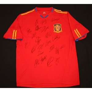  2010 Spain World Cup Champions Soccer Team Signed Red 