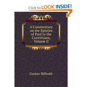   Paul to the Corinthians, Volume II Gustav Billroth  Books