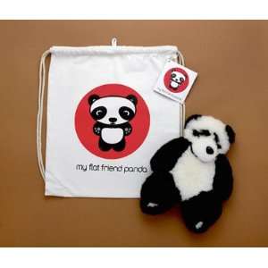  Flat Friends Panda Bear with Cotton Drawstring Bag Toys & Games
