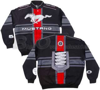 2011 2012 Mustang GT 5.0 Running Horse Engine Black Red Twill Jacket 