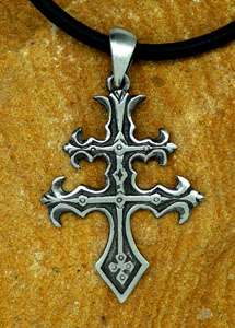 Pewter pendant of Patriarchal Cross of Lorraine. Come as Choices of 