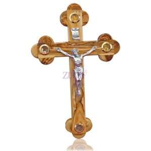    33cm Olive Wood Orthodox Wall Cross With Crucifix 