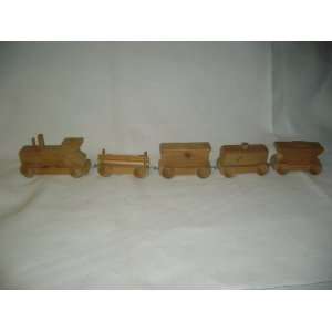  Hand Made Wooden Toy Train (5 pieces) 