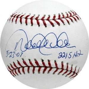  Derek Jeter Autographed Baseball with 2215th Hit and Date 