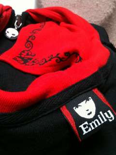 EMILY STRANGE LITTLE RED RIDING HOODY ZIP HOODY RARE SAMPLE goth 