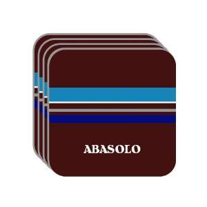 Personal Name Gift   ABASOLO Set of 4 Mini Mousepad Coasters (blue 