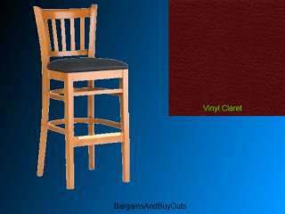 Holsag Grill Wooden Stool 24 Oak/Claret Seat W/ Kick  