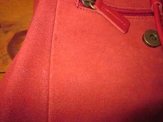 Bean red leather backpack daypack bag purse  