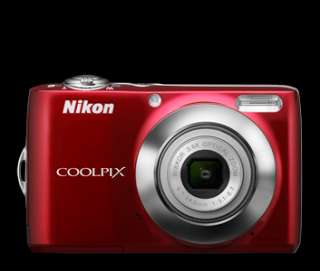 Nikon COOLPIX L24 14.0 MP Digital Camera   Red/3  LCD uses reg AA 