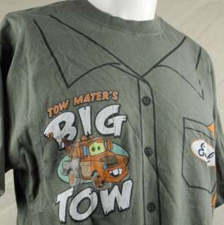 Tow Maters Big Tow Truck T shirt Large Green Disney Cars Lotta Tow 