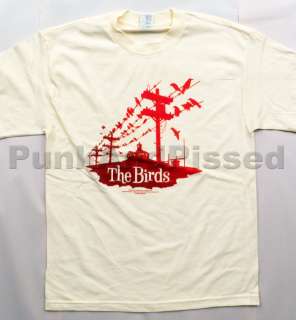 The Birds   On the Wire Hitchcock cream t shirt   Official   FAST SHIP 