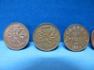 Vintage coins lot x42 Canada coins one cent 1920 1976  
