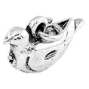    Sterling Silver Three Dimensional Turtle Dove Charm Jewelry