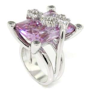  Stunning Contemporary Lavander CZ Ring Size 7 Alljoy 