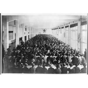  Photo Rows of tables crowded with men, dining room, Immigrant Hotel 