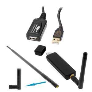 4GHz IEEE 802.11N/G/B w/ 2dBi Antenna USB Wireless Adapter + 32FT USB 