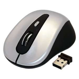  Wireless Optical Laser Mouse for Notebook or PC   Silver 