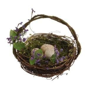  Grapevine & Leaves Song Bird Nest with Eggs Decorative, 8 