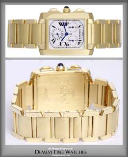 Cartier Tank Francaise Chronograph Mens Gold Watch W5000R2  