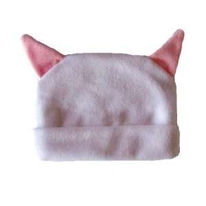  Fleece White Kitten Hat with Ears (3 6 Months to 16 Pounds 