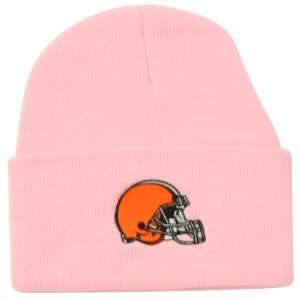  Cleveland Browns Cuffed Winter Knit Hat   Pink