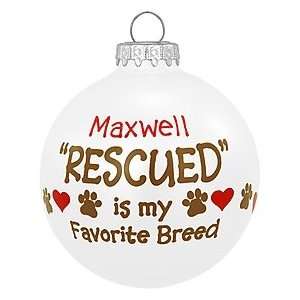  Personalized Rescued Pet Breed Glass Ornament