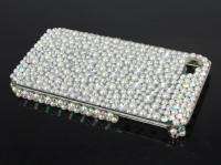 new bling pearl & clear crystal skin cover hard case for Apple iphone 