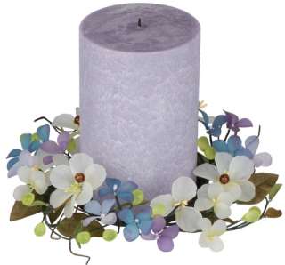 Set 6 Artificial Hydrangea Purple Blue Candle Ring  