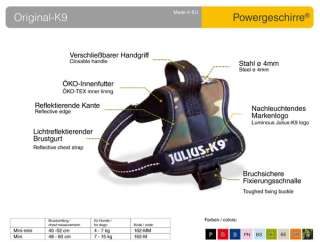 Julius K9 power harness, all sizes, 10 colors, NEW  