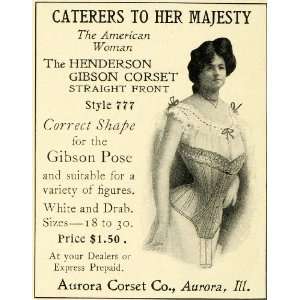 1902 Ad Henderson Gibson Pose Aurora Corsets Victorian 