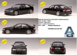 18 Auto Art 2005 BMW 320i E46 WTCC Black Plain Color  