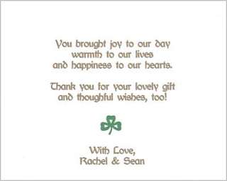 Irish Celtic Wedding or Bridal Shower Thank You Cards  