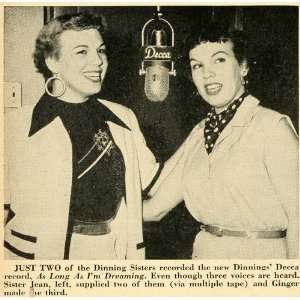   Jean Ginger Dinning Sister Decca Record Sing   Original Halftone Print