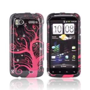 Hot Pink Tree on Black Hard Plastic Case Cover For HTC 