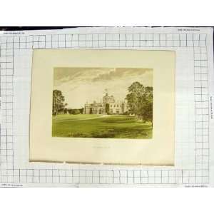    1880 COLOUR PLATE VIEW MORETON HALL ACKERS CHESHIRE