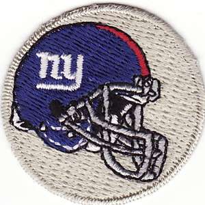 New York Giants Small Helmet 1 1/2 Round Embroidered Iron On Patch 